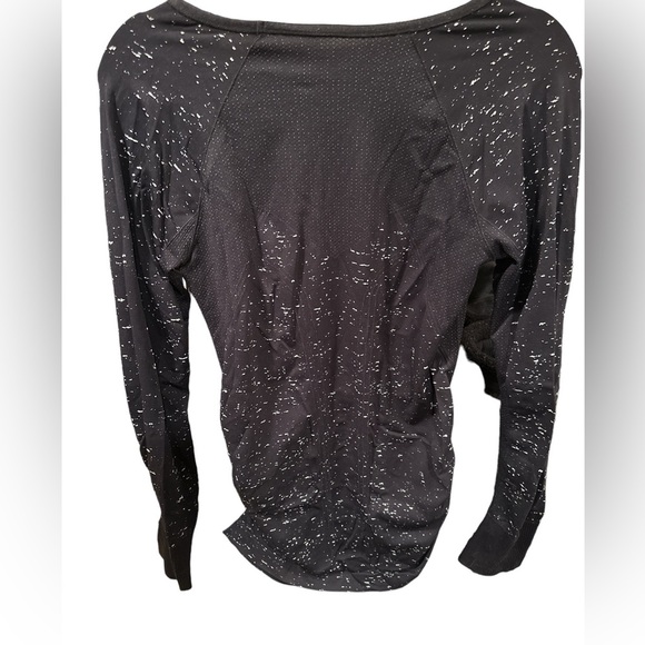 Athleta Running Long Sleeve w/Thumb Holes Black w/White Flecking Med Excellent - Picture 2 of 3
